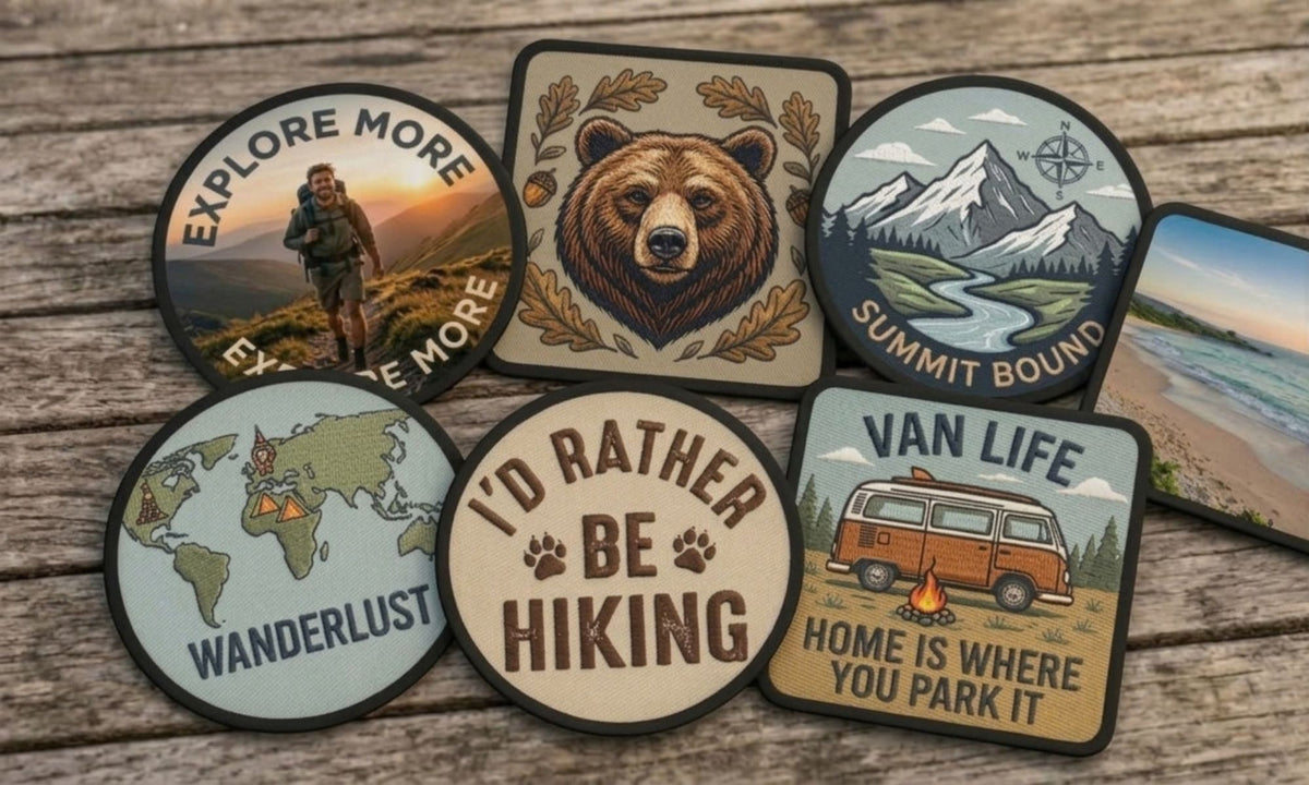 Patches auf einem Holztisch