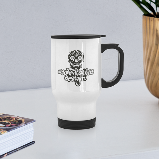 Woodentatto Classic Logo (Thermobecher) - weiß
