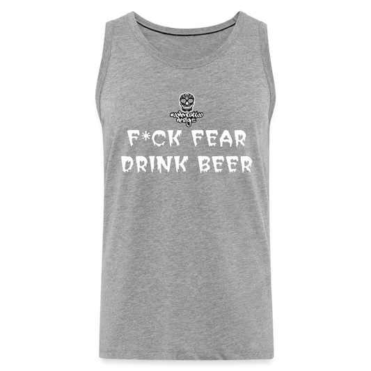 Woodentattoo F*CK FEAR (Premium Tanktop) - Grau meliert