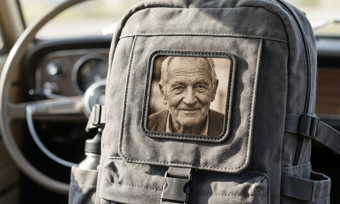 Patch Foto auf Rucksack