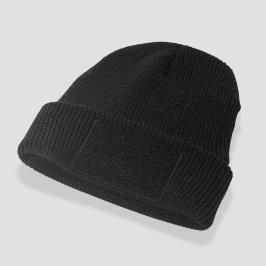 Beanie mit Klett Schwarz