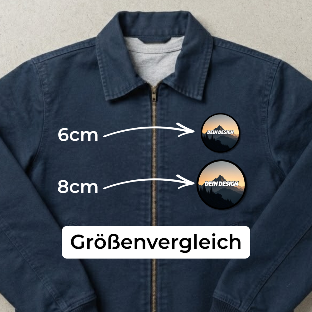 Grössenvergleich Patches Rund