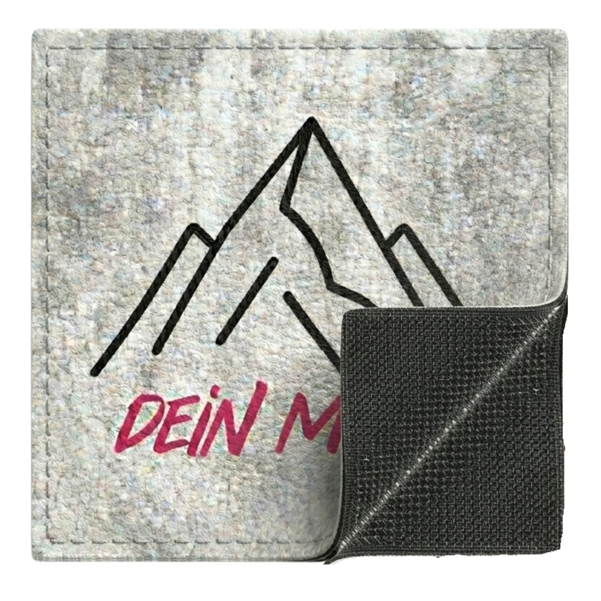 Quadratischer Patch mit Klett-Rückseite zum Aufkletten mit eigenem Motiv selbst gestaltet