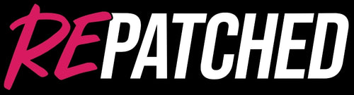 REPATCHED Logo magenta schwarz weiss
