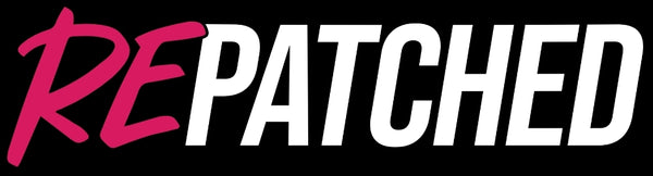 REPATCHED Logo magenta schwarz weiss
