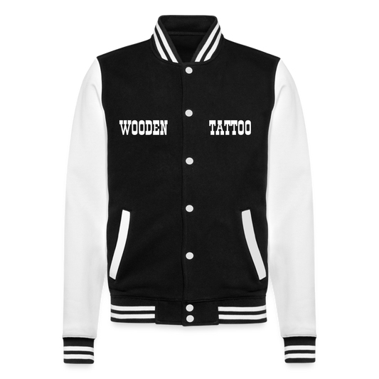 Woodentattoo Classic Style (Collegejacke) - Schwarz/Weiß