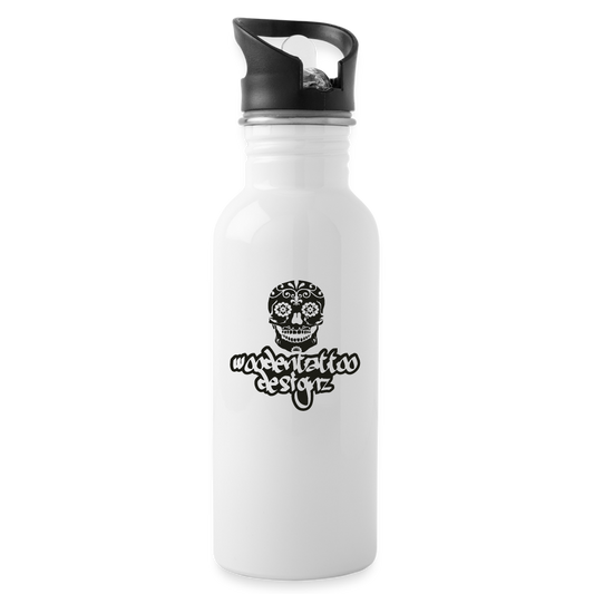 Woodentattoo Logo (Trinkflasche) - weiß